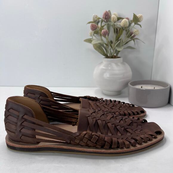 Nisolo Huarache Woven Leather Sandal Slip On Leather Brandy Men 11.5 NWOB - Picture 3 of 9